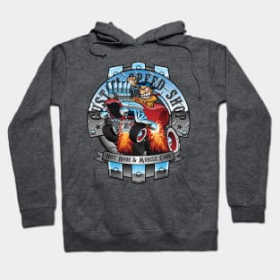 Custom Speed Shop Hot Rods and Muscle Cars Illustration Hoodie